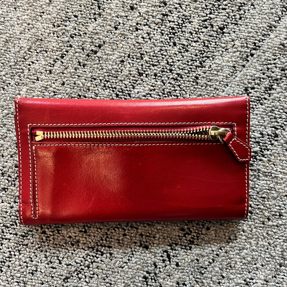 Dooney & Bourke Cherry Red Leather Wallet - Picture 2 of 5